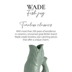Wade Fish Earthenware 1.2 Litre Gluggle Jug - Sage