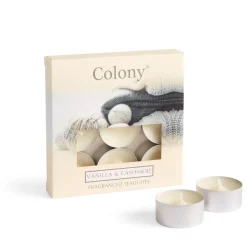 Wax Lyrical Colony Pack of 9 Scented  Tealights - Vanilla & Cashmere