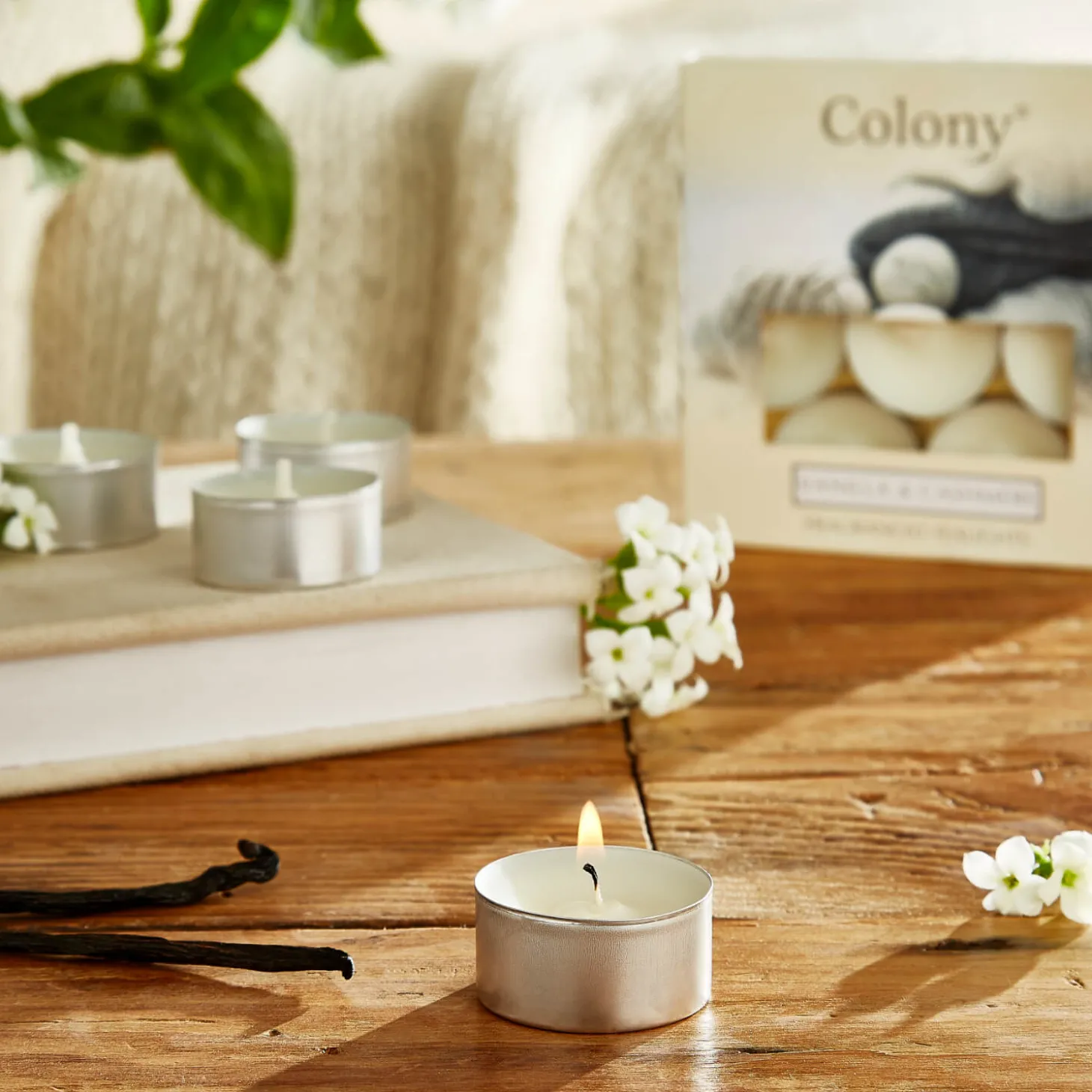Wax Lyrical Colony Pack of 9 Scented  Tealights - Vanilla & Cashmere