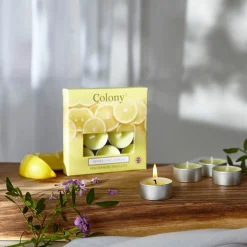 Wax Lyrical Colony Pack of 9 Scented Tealights - Sparkling Lemon