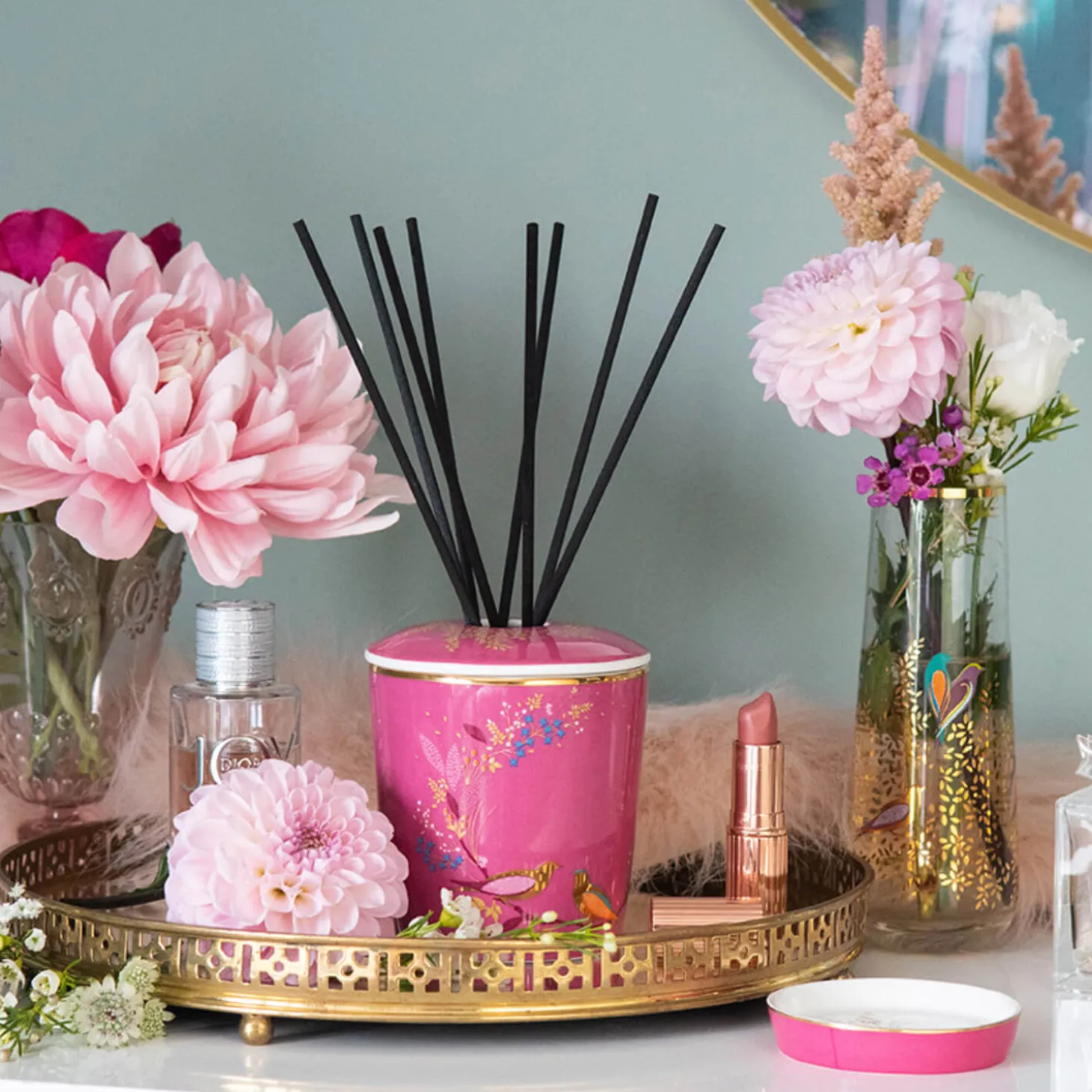 Wax Lyrical Sara Miller 200ml Ceramic Reed Diffuser -  Sandalwood, Cardamom & Oud