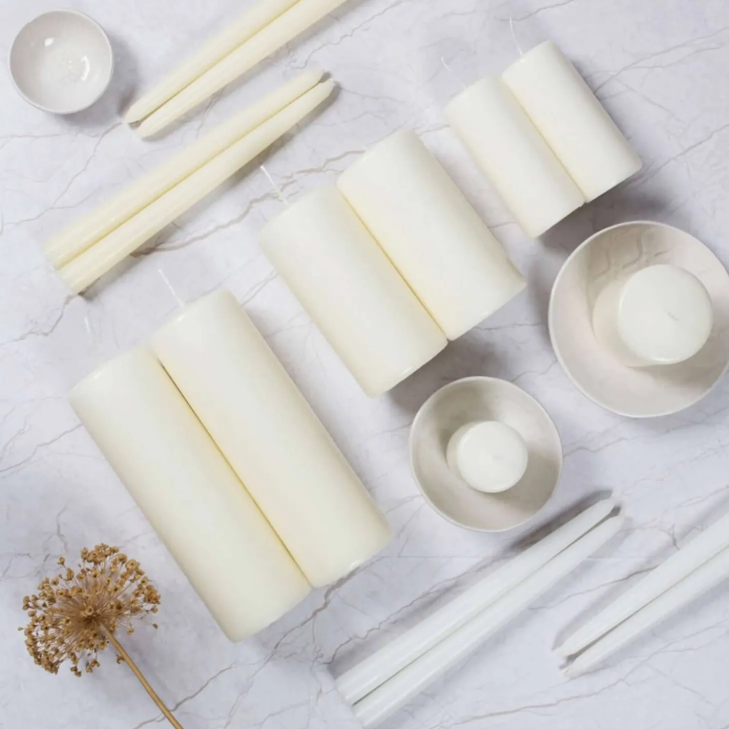 Wax Lyrical Unfragranced Ivory Pillar Candle - 5cm x 8cm