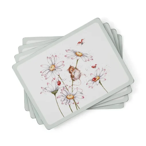 Wrendale Designs by Hannah Dale 4-Piece Large Placemats Set - Wildflowers