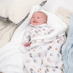 Wrendale Designs by Hannah Dale Little Wren Baby Blanket - Little Paws - Dog