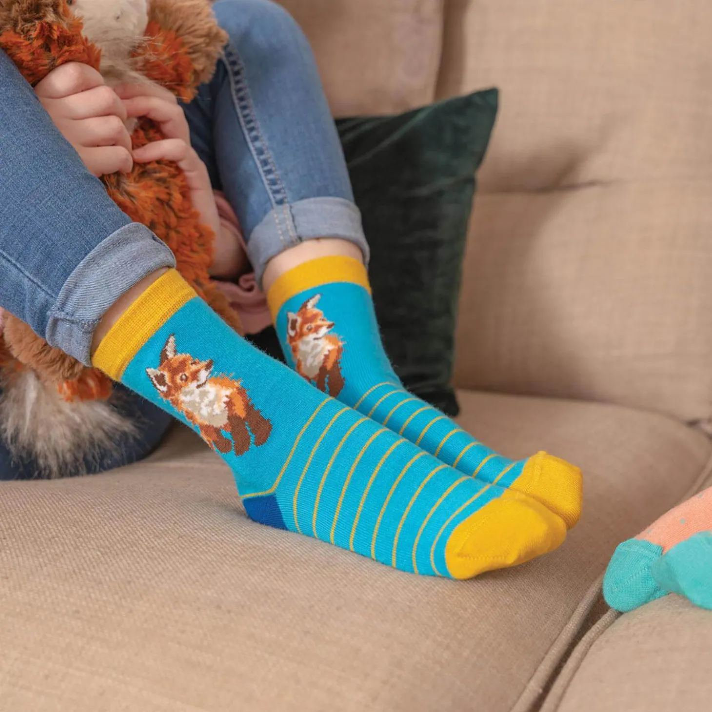 Wrendale Designs By Hannah Dale Childrens 9 to 12 Bamboo Socks - Born To Be Wild