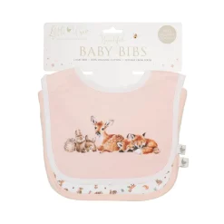 Wrendale Designs by Hannah Dale Little Wren 100% Cotton Bib Gift Set - Little Forest