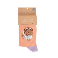 Wrendale Designs By Hannah Dale Childrens 6 to 8½ Bamboo Socks - Grinny Pig