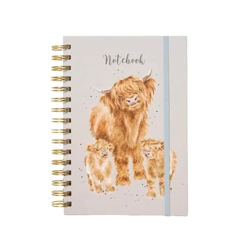 Wrendale Designs by Hannah Dale A5 Spiral Notebook - Highland Coo - Cow