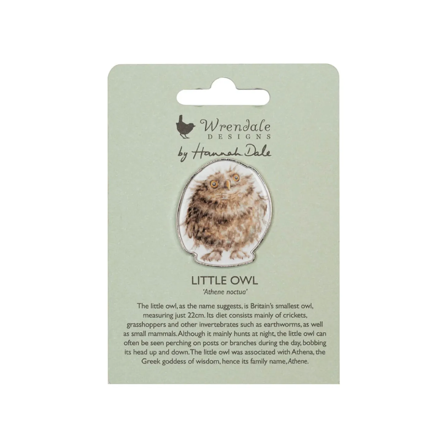 Wrendale Designs by Hannah Dale Pin Badge - Round Owl - Owl