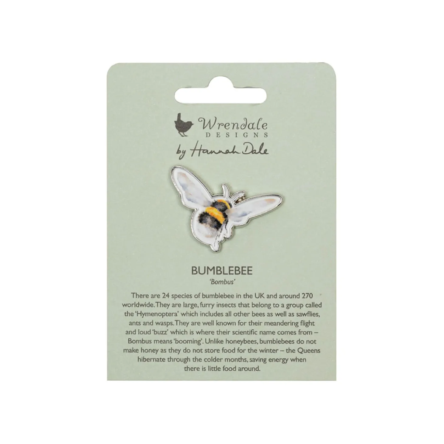 Wrendale Designs by Hannah Dale Pin Badge - Flight Of The Bumblebee - Bee