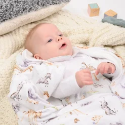 Wrendale Designs by Hannah Dale Little Wren Baby Blanket - Little Savannah - African Animals