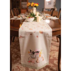 Wrendale Designs by Hannah Dale 100% Cotton Fabric Table Runner - Garden Friends