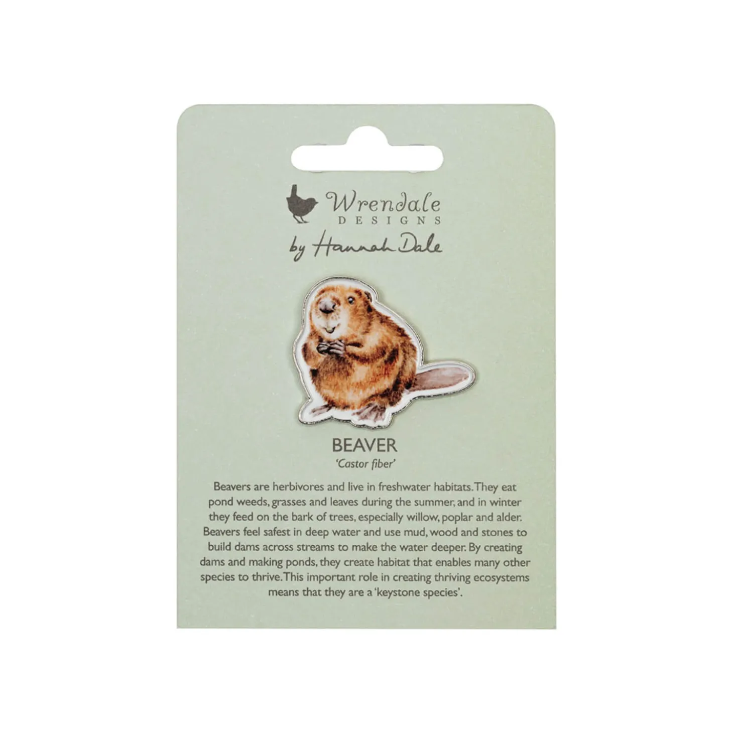 Wrendale Designs by Hannah Dale Pin Badge - The Aborist - Beaver