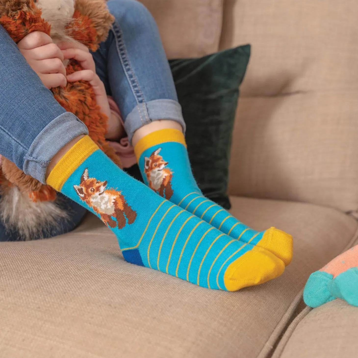 Wrendale Designs By Hannah Dale Childrens 6 to 8½ Bamboo Socks - Born To Be Wild