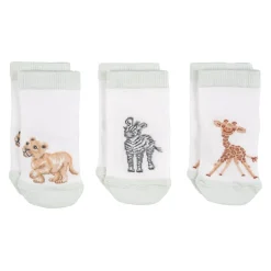 Wrendale Designs Little Wren Little Savannah African Animal Bamboo Baby Socks - 0-6 Months