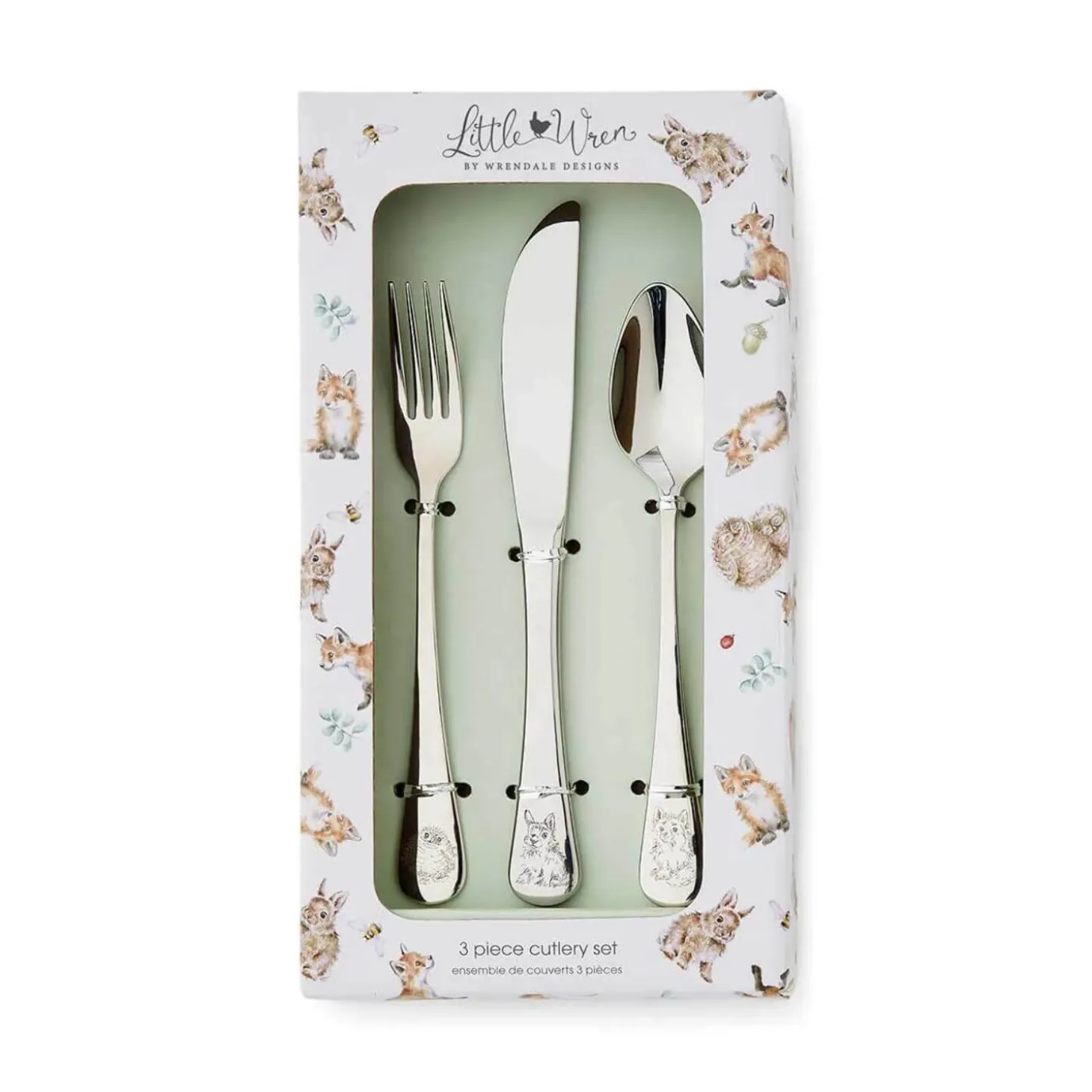Wrendale Designs Little Wren Stainless Steel 3-Piece Cutlery Set