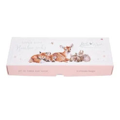 Wrendale Designs Little Wren Little Forest Woodland Animal Bamboo Baby Socks - 0-6 Months