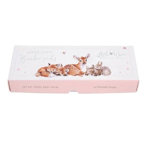 Wrendale Designs Little Wren Little Forest Woodland Animal Bamboo Baby Socks - 0-6 Months