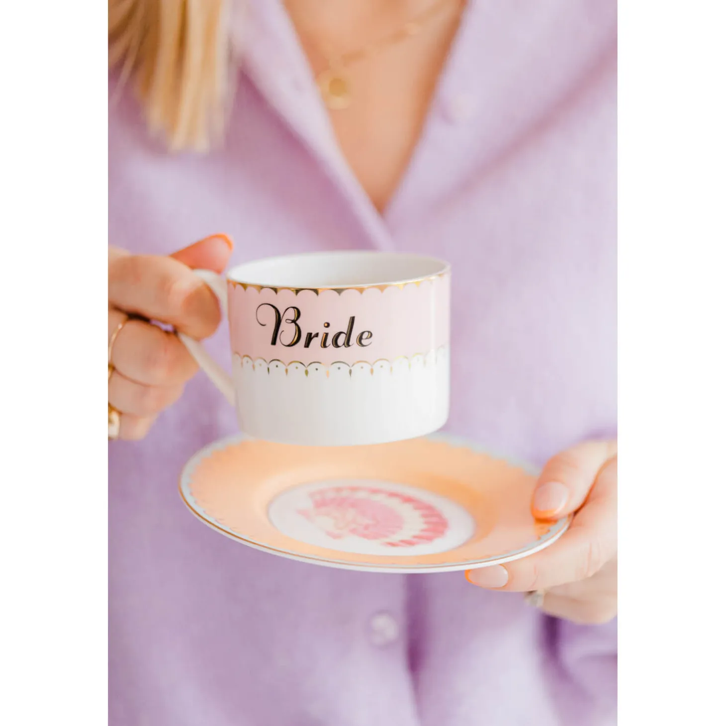 Yvonne Ellen Fine China Teacup & Saucer - Bride