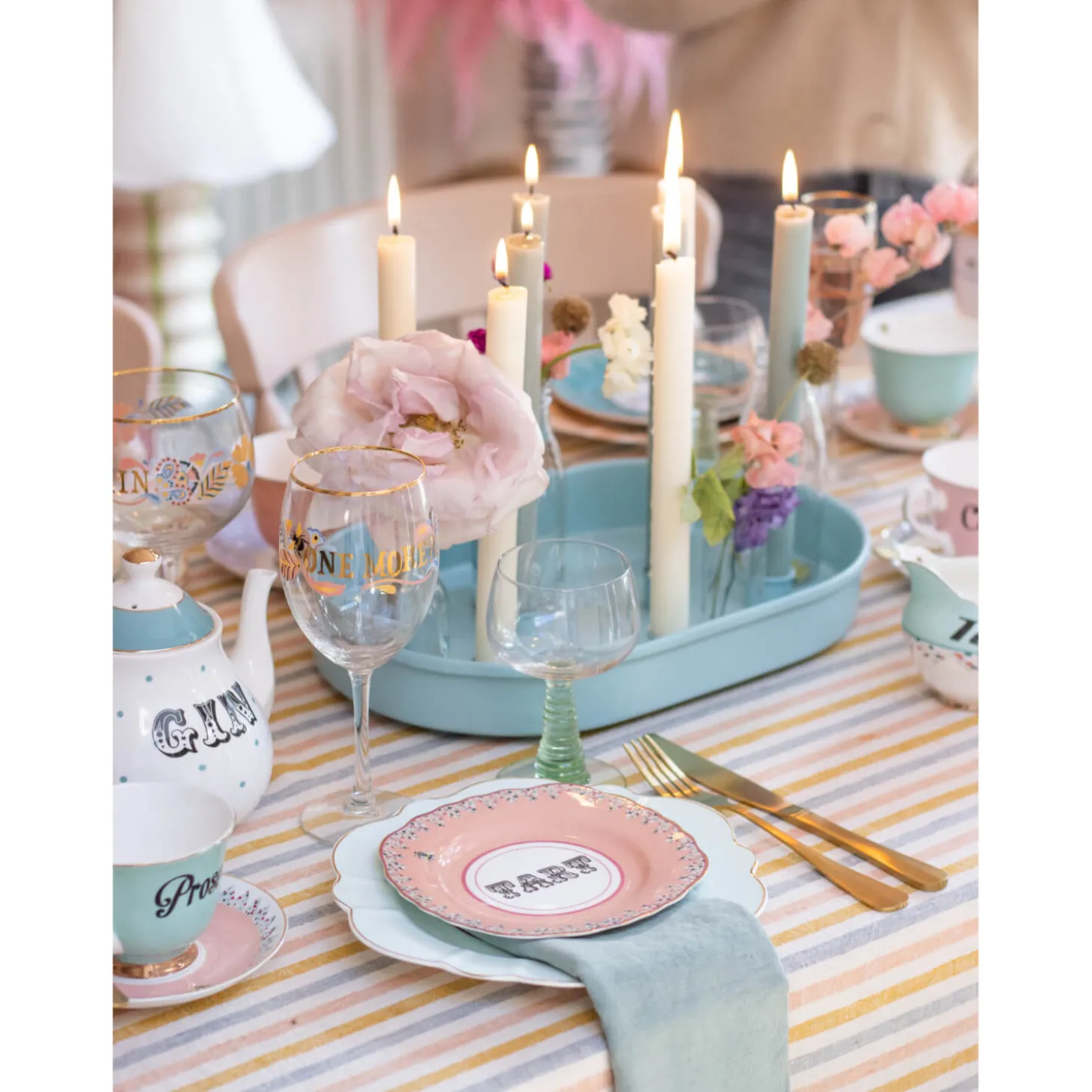 Yvonne Ellen 4-Piece Fine China Tea Plate Set - Cheeky