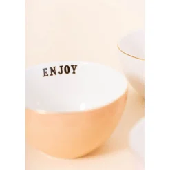 Yvonne Ellen 4-Piece Fine China Cereal Bowls - Slogan
