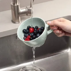 Zeal Berry 10cm Melamine Colander with Handle - Sage Green