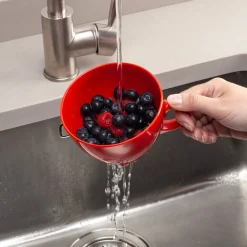 Zeal Berry 10cm Melamine Colander with Handle - Red