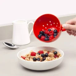 Zeal Berry 10cm Melamine Colander with Handle - Red