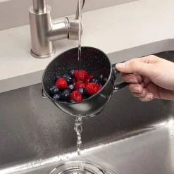 Zeal Berry 10cm Melamine Colander with Handle - Dark Grey