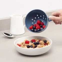 Zeal Berry 10cm Melamine Colander with Handle - Provence Blue