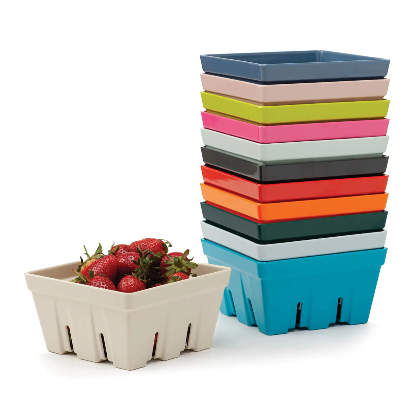 Zeal 15cm Melamine Berry Box & Colander - Provence Blue