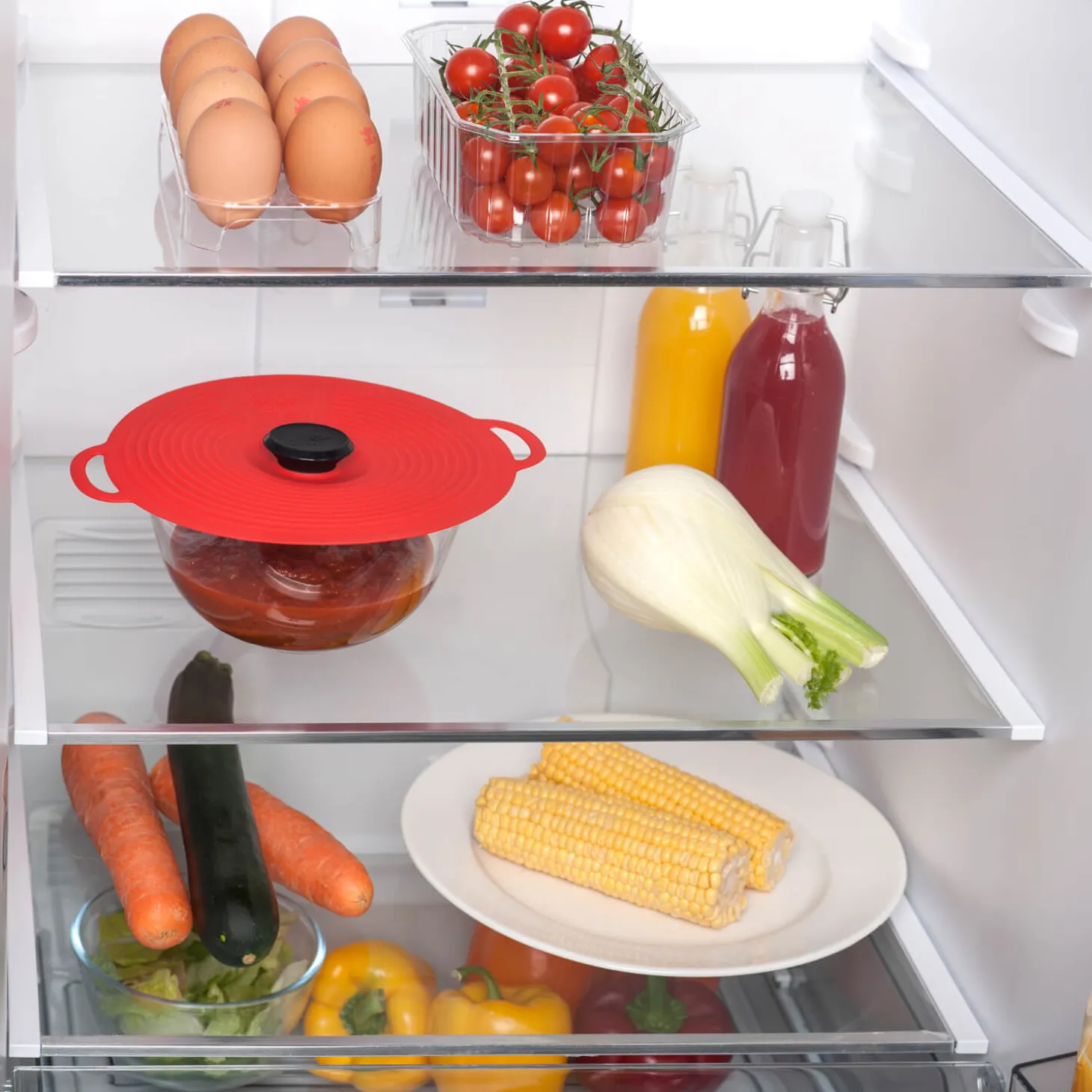 Zeal 20cm Self Sealing Silicone Lid - Red