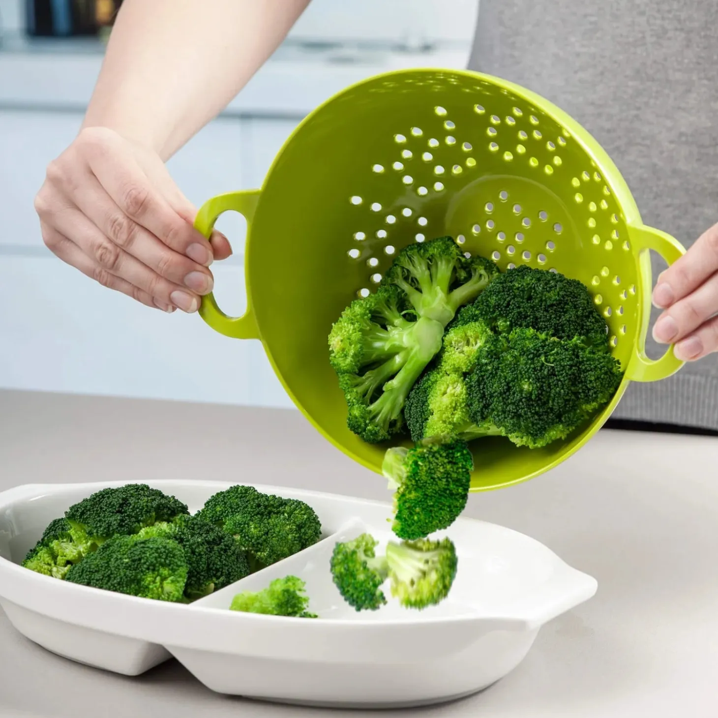 Zeal Premium 15cm Melamine Colander with Handles - Lime